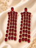 Ruby Radiance Crystal Statement Earrings