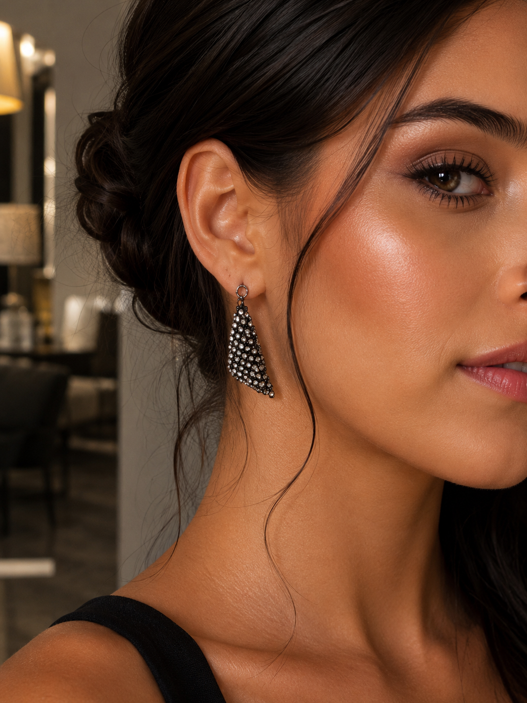Midnight Glam Crystal Drop Earrings