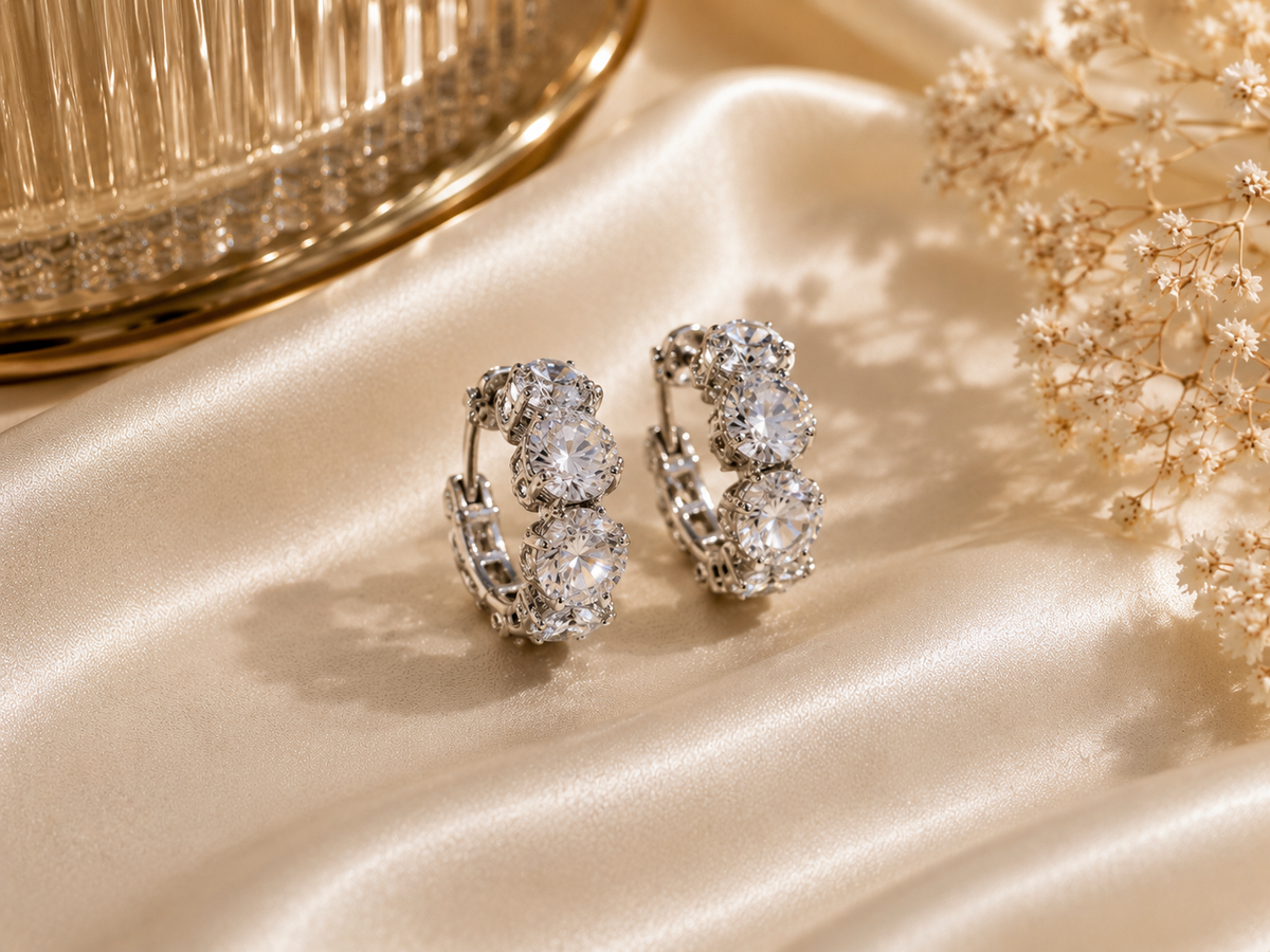 Dazzle Infinity Hoop Earrings