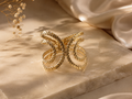 Golden Twirl Statement Cuff Bangle