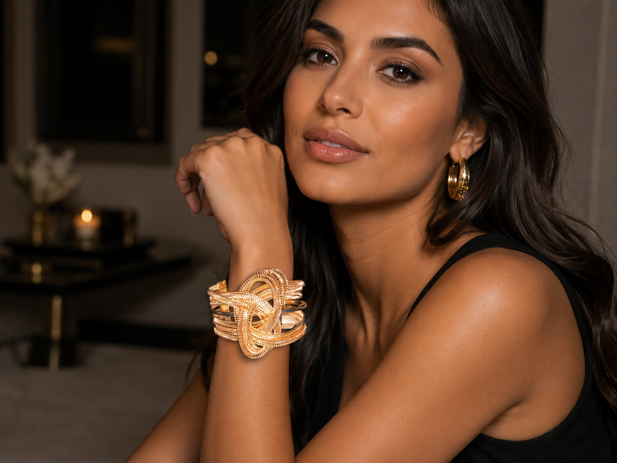 Dazzle Luxe Knot Cuff Bracelet