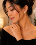 Silver Blossom Chain Earrings – 18K Silver Plated