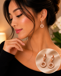 Rose Gold Luxe Charm Earrings – 18K Gold Plated