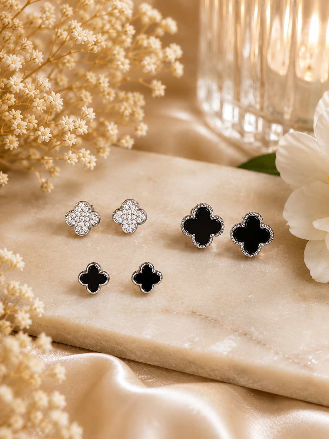 Clover Luxe Stud Earring Set