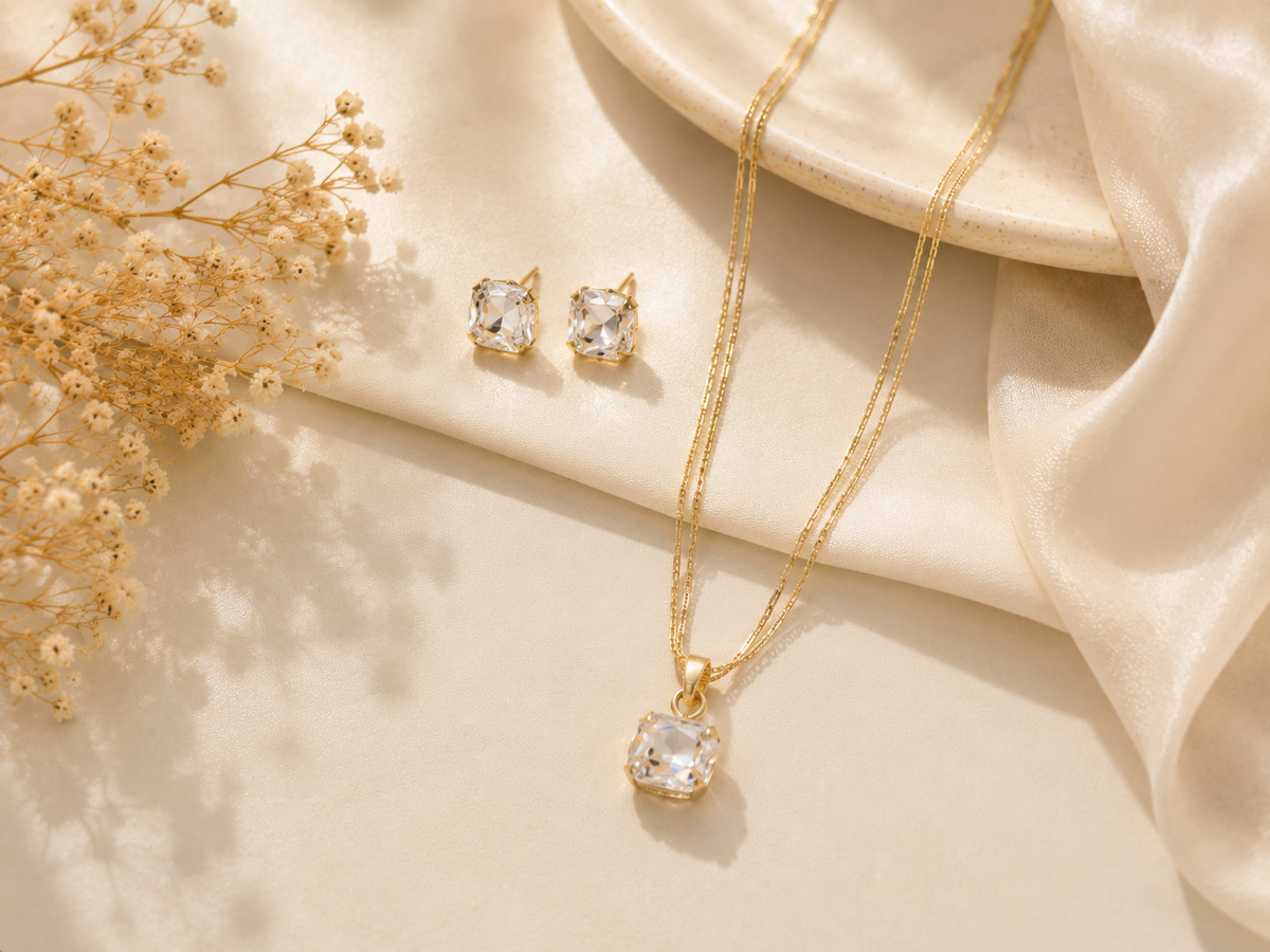 Crystal Glow Necklace & Earring Set