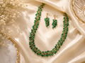 Emerald Bloom Statement Necklace & Earring Set