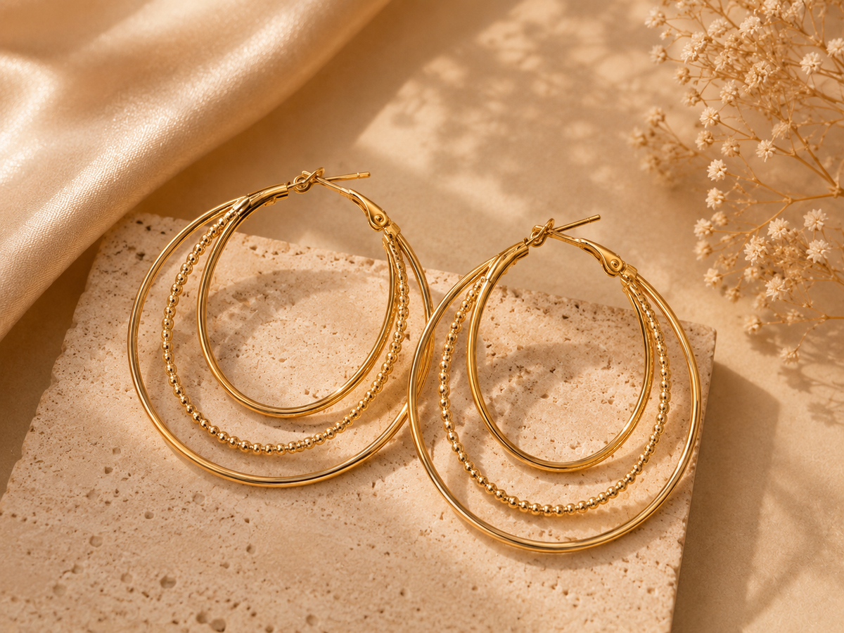 Golden Harmony Layered Hoop Earrings
