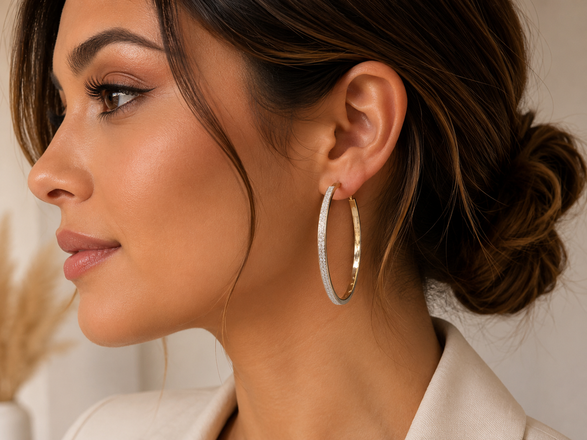 Luna Sparkle Hoop Earrings