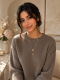 Golden Halo Crystal Drop Necklace | Stainless Steel • Nickel Free • Lead Free