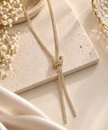 Luxe Crystal Knot Tassel Necklace