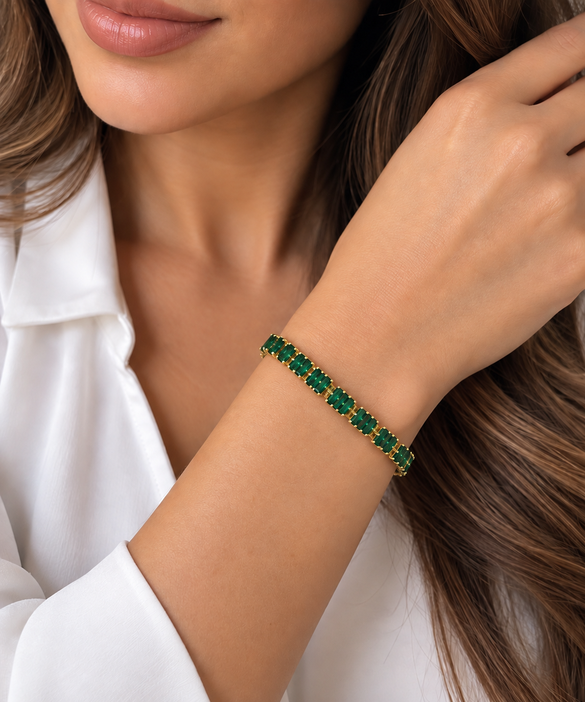 Emerald Elegance Crystal Bracelet