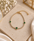 Emerald Glow Crystal Bracelet